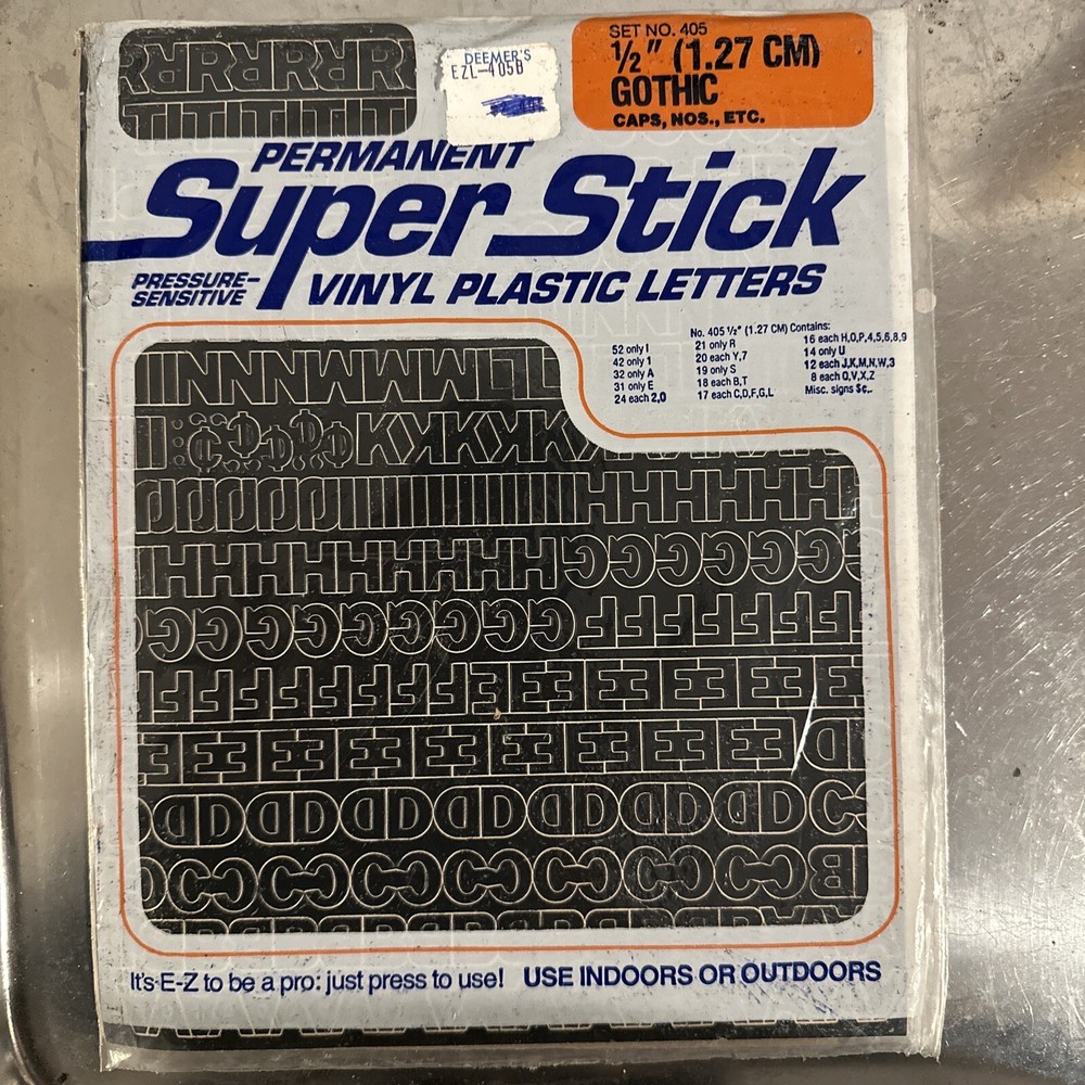 super stick vinyl plastic letters