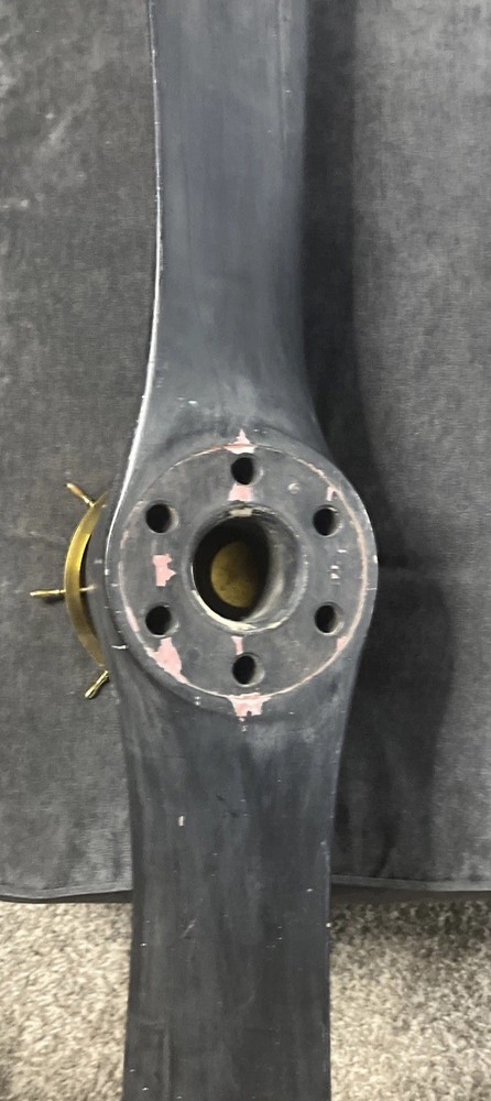 Seth Thomas Round Clock Mounted On A Piper Propeller.