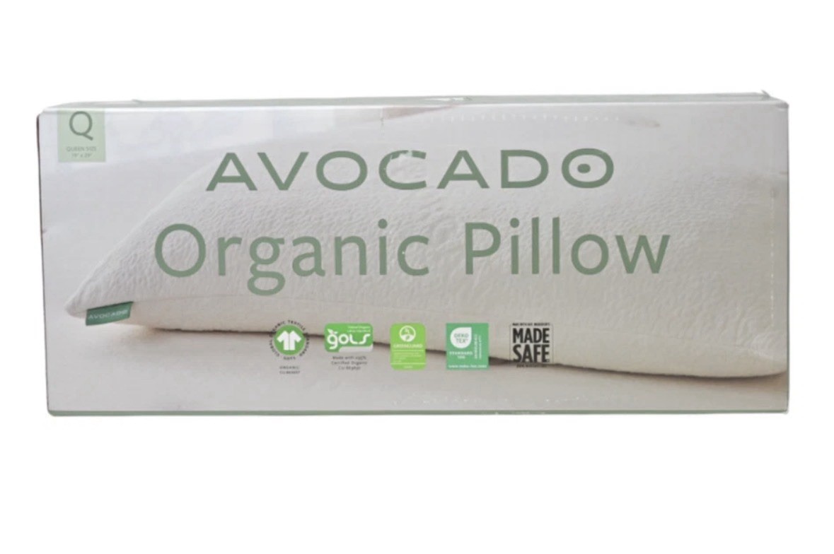 Avocado 100% Certified Organic Bed Pillow w/ Natural Latex and Kapok Fill Queen
