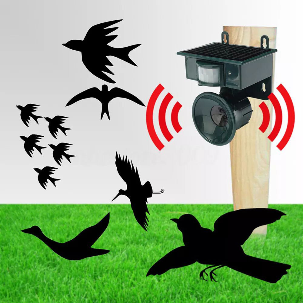 Solar Ultrasonic Bird Repellers Pest Control Scarer Deterrent Fox Motion Sensor