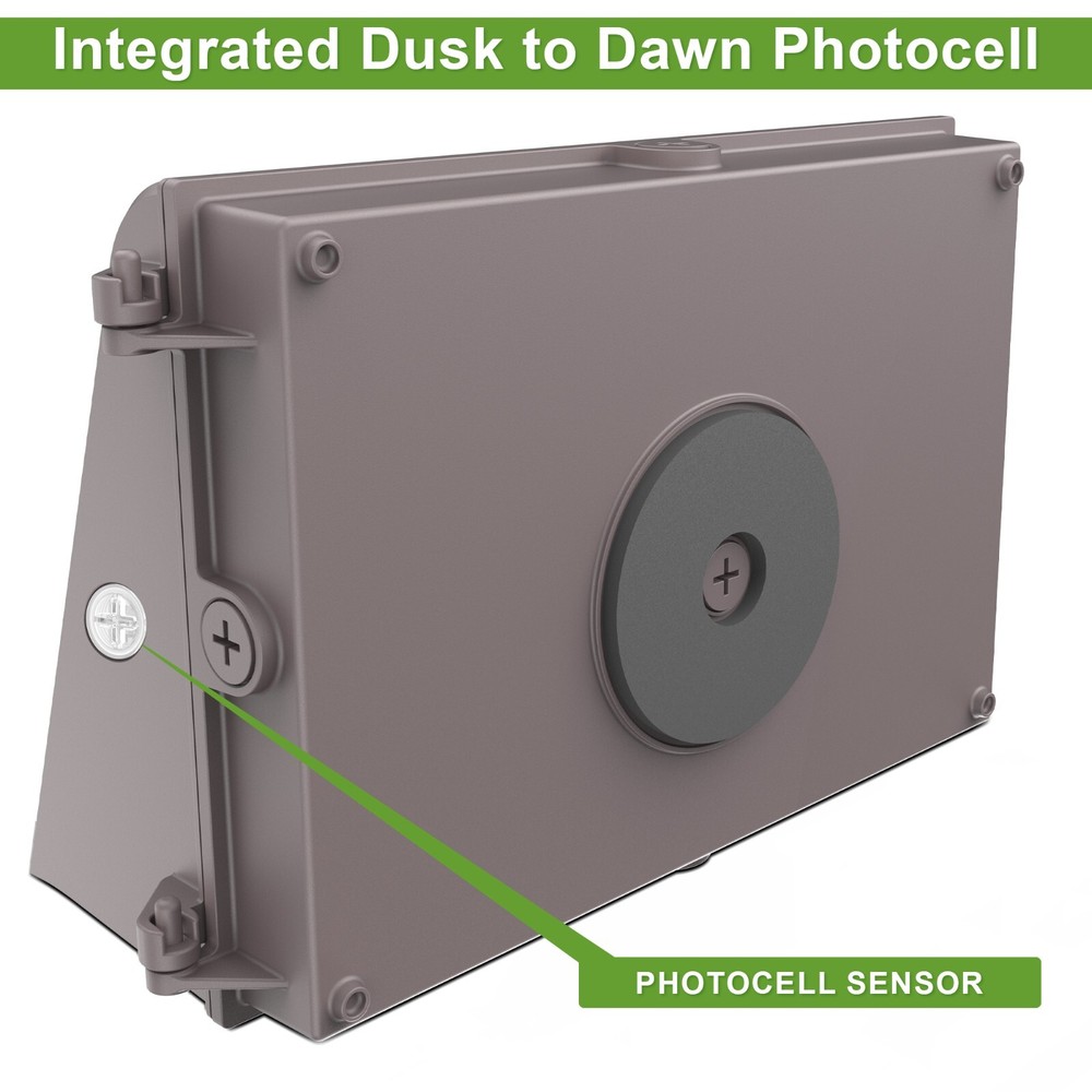 Full Cut Off LED Wall Pack Light with Photocell Sensor Wattage & CCT Selectable