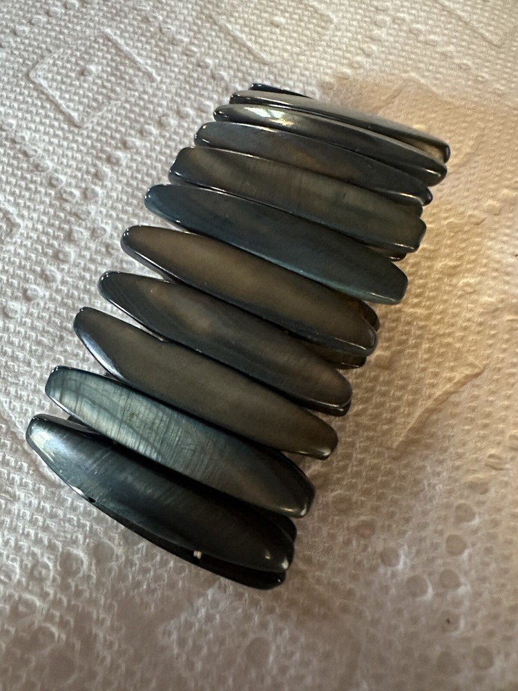 Vintage Blue Abalone Shell Stretch Bracelet