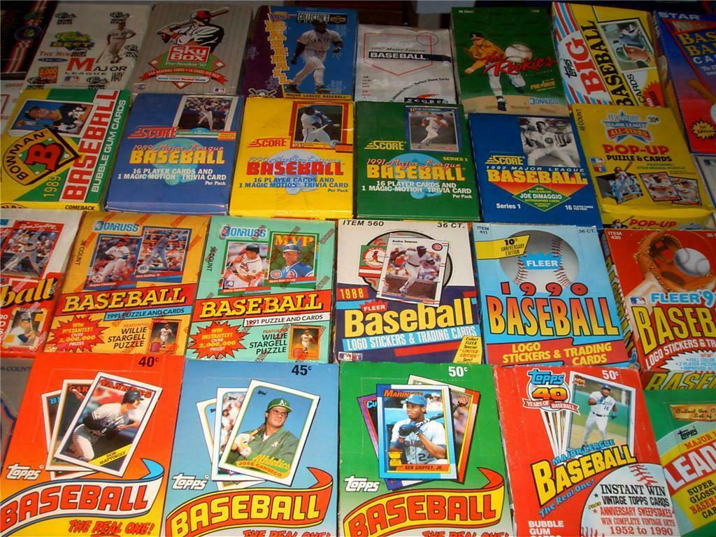 Huge lot of 55-60 unopened baseball cards in packs!
