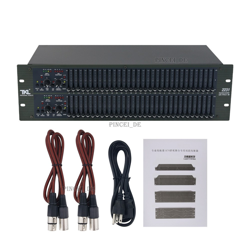 TKL-2231 Dual 31-Segment 2U High Performance Equalizer with Amplitude Limiter