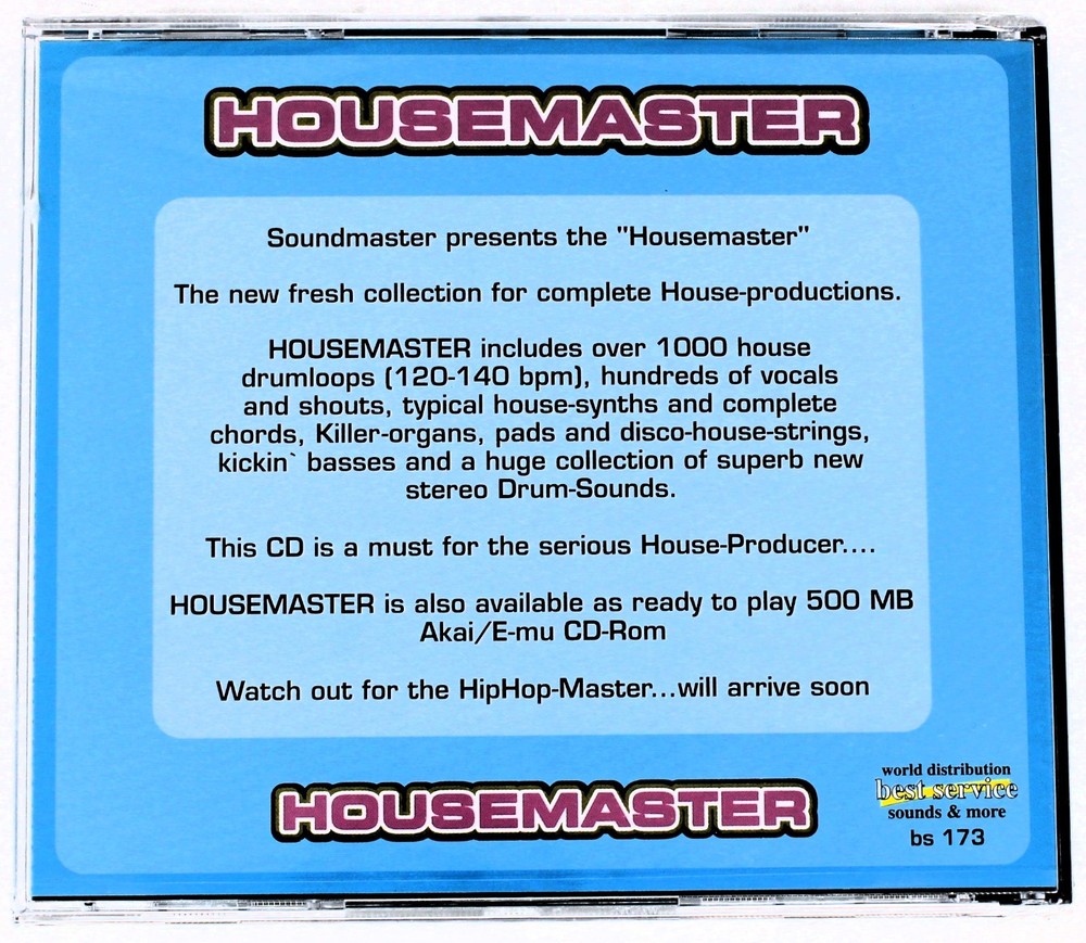 Best Service Housemaster *Akai E-Mu Format* Sample/Sound Library/Sampling CD