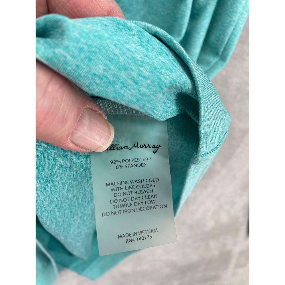 William Murray Golf Quarter Zip Pullover Mens Medium Teal Heather Performance M