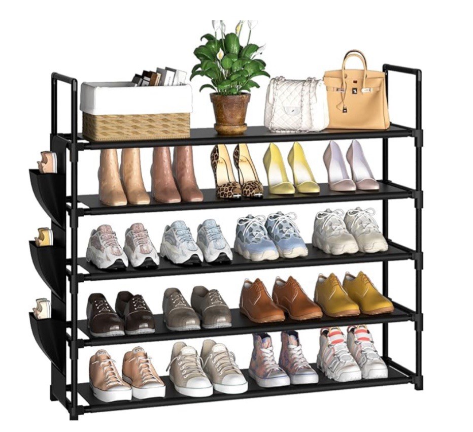 OYREL 5 Tier Shoe Rack Black