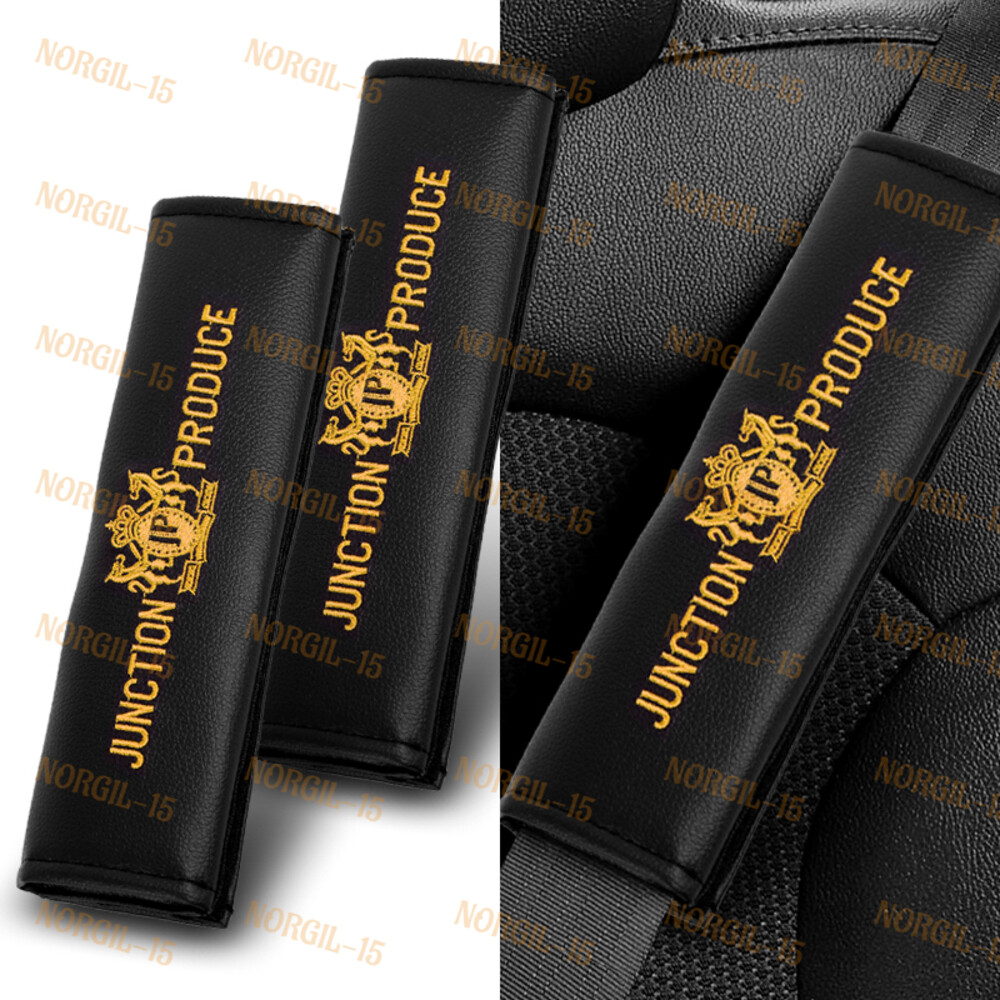 JP JUNCTION PRODUCE VIP Gold Embroidery Car Seat Belt Covers Shoulder Pads 2x
