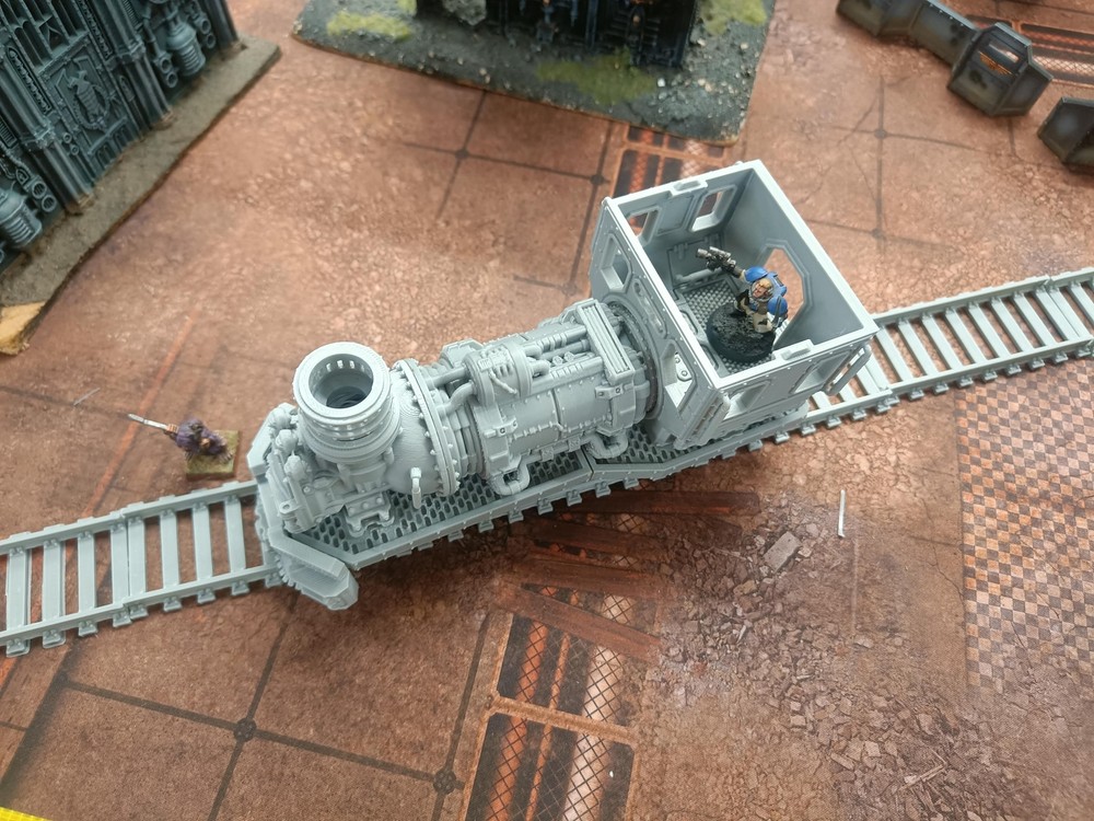 Ash Canyon Express Sci-fi Streampunk Train scenery.