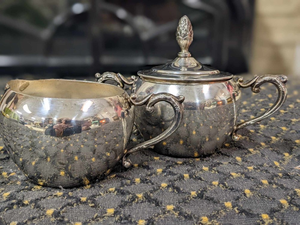 Vtg Leonard Silverplate Cream & Sugar