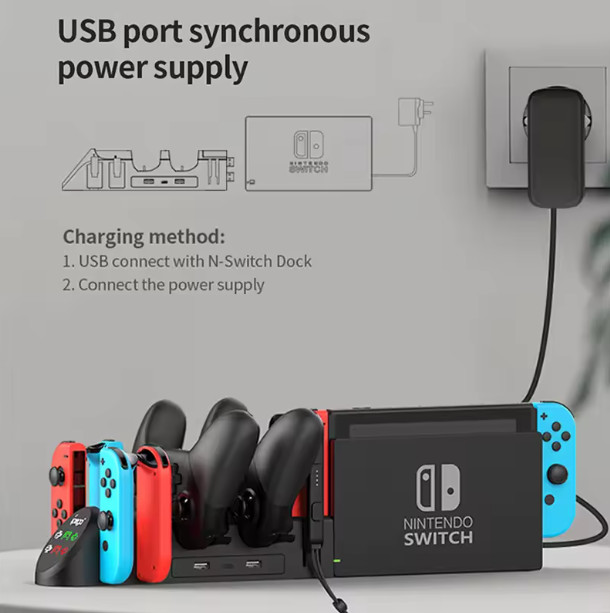 Nintendo Switch Charging Station for Nintendo Switch Joy Cons & Pro Controllers