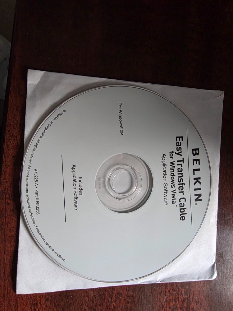 Belkin Easy Transfer Cable Software CD (No Cable) Free Shipping