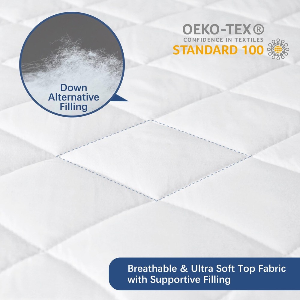 Waterproof Split Top Queen Mattress Pad Protector For Adjustable Bed 34" Top Spl