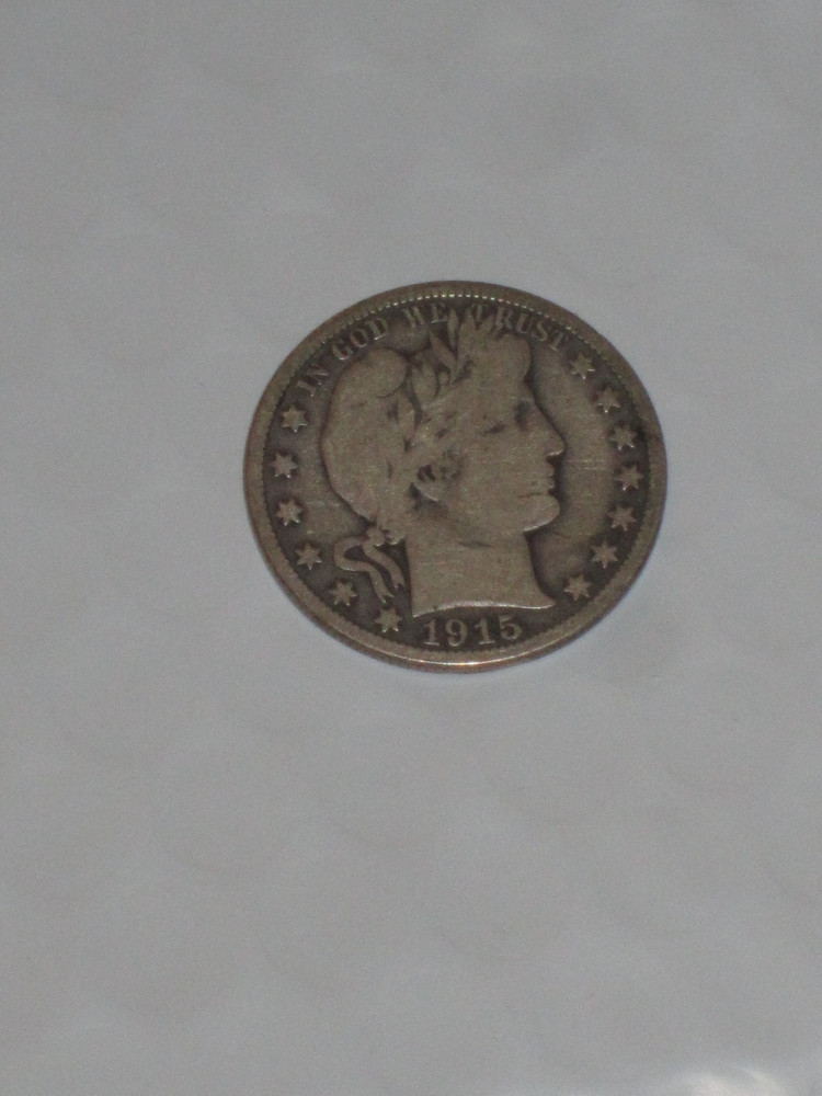 1915 D Barber 90% Silver Half Dollar Average Uncirculated 1915D
