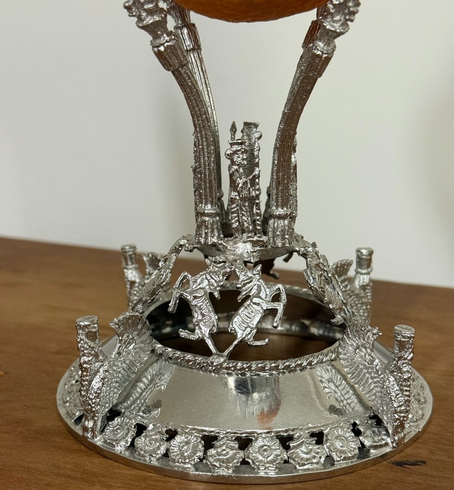 Large Middle Eatern 900 Silver Footed Bowl Marked 672 gr