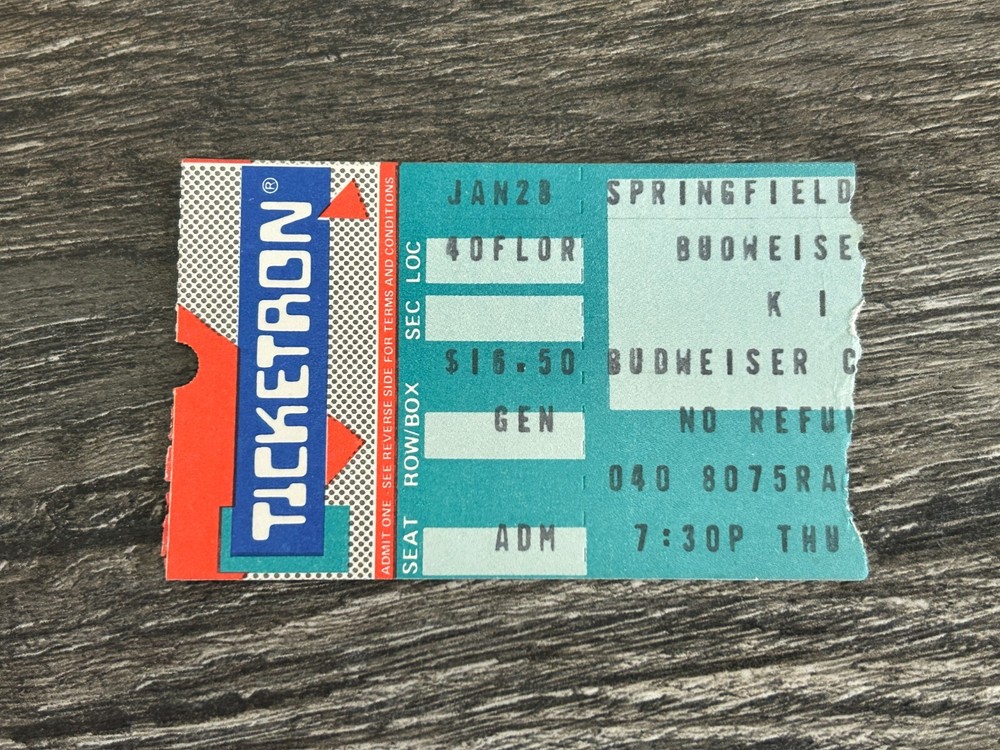 KISS TICKET STUB Springfield Mass 1988 Crazy Nights Concert Tour Vintage Kiss A