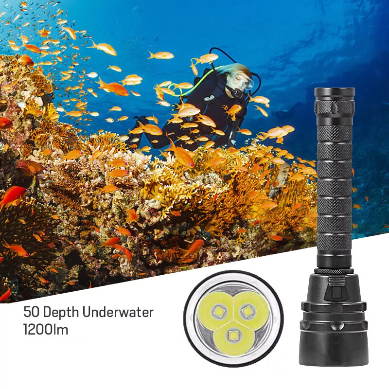 8000 LM Scuba Diving Flashlight Underwater 100M Flashlight for Diving Diving