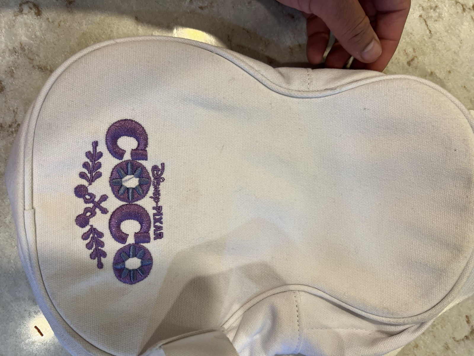 Disney Pixar Coco Movie White Guitar Sling Backpack Canvas Read