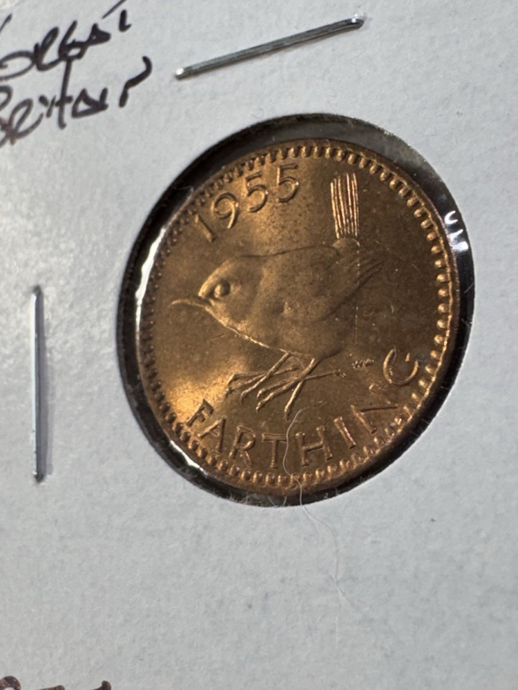 1955 Great Britain Farthing Bronze Coin