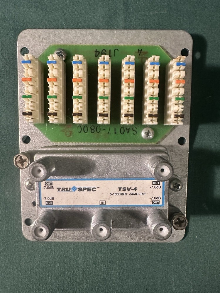 Honeywell AN100 Basic Distribution Panel–4-Line Phone & CATV Splitter. UNTESTED