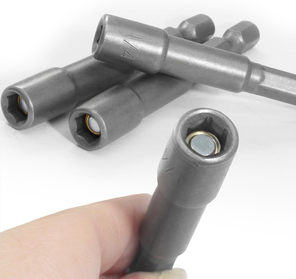 10-Piece 1/4" Hex Shank Magnetic Nut Driver Bit Set - Quick Change, Durable