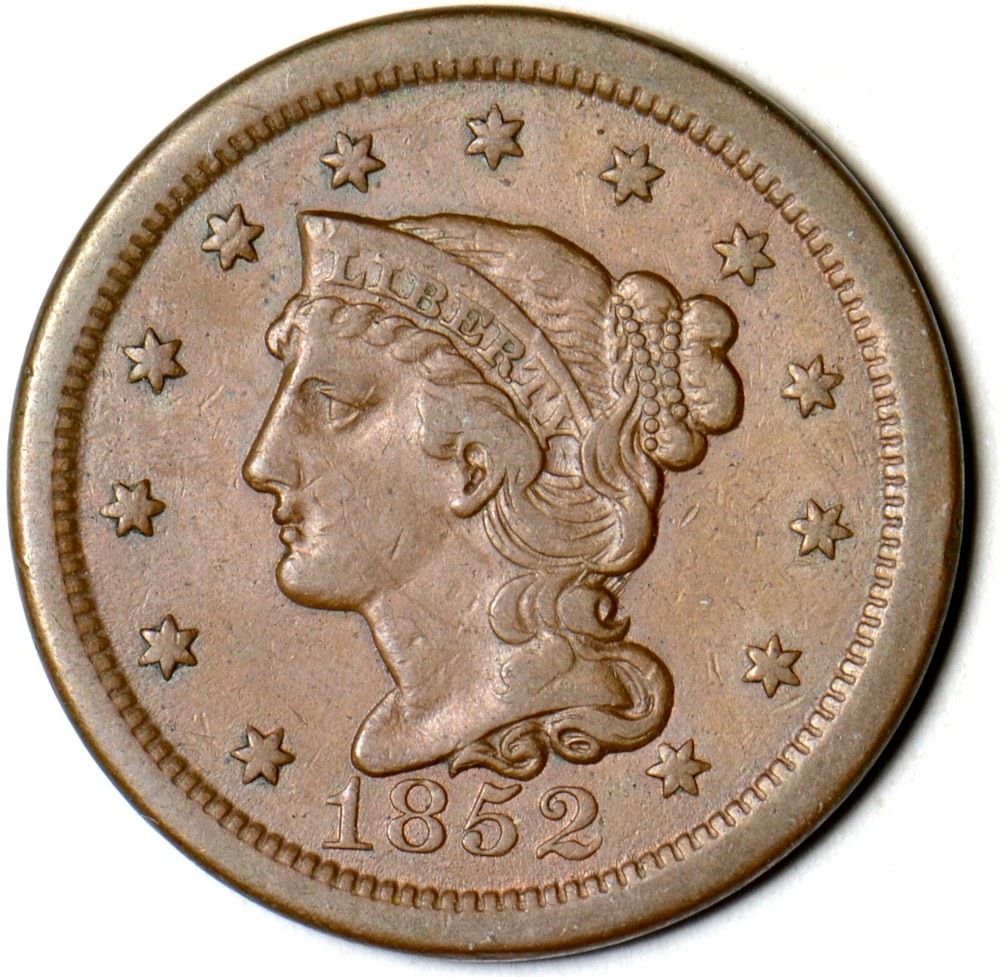 1852 Braided Hair Large Cent