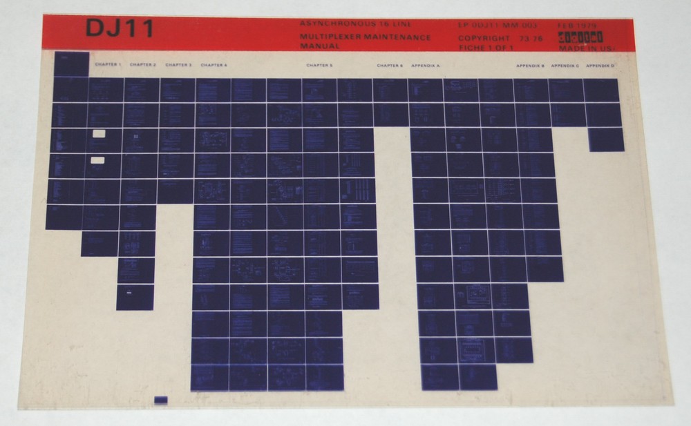 DEC DJ11 Asynchronous Line Multiplexer Maintenance Manual, Microfiche