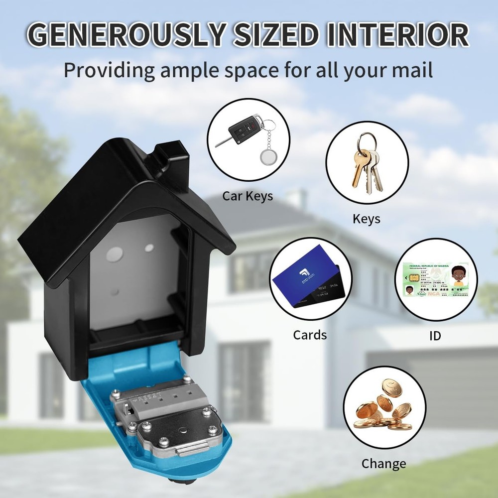 Key Lock Box with Combination lock & Key lock, Portable Large Capacity Key St...