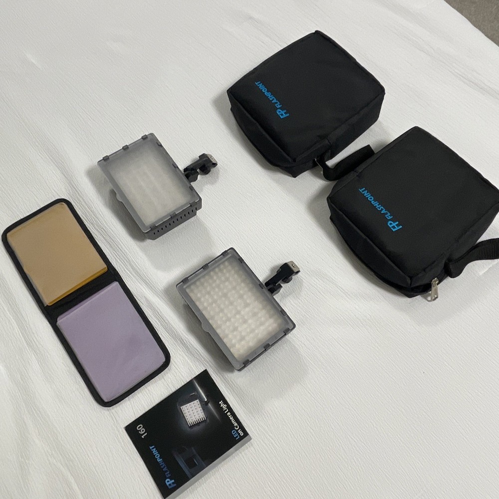 Flashpoint 160 LED on Camera Light (Includes Everything In Photos)