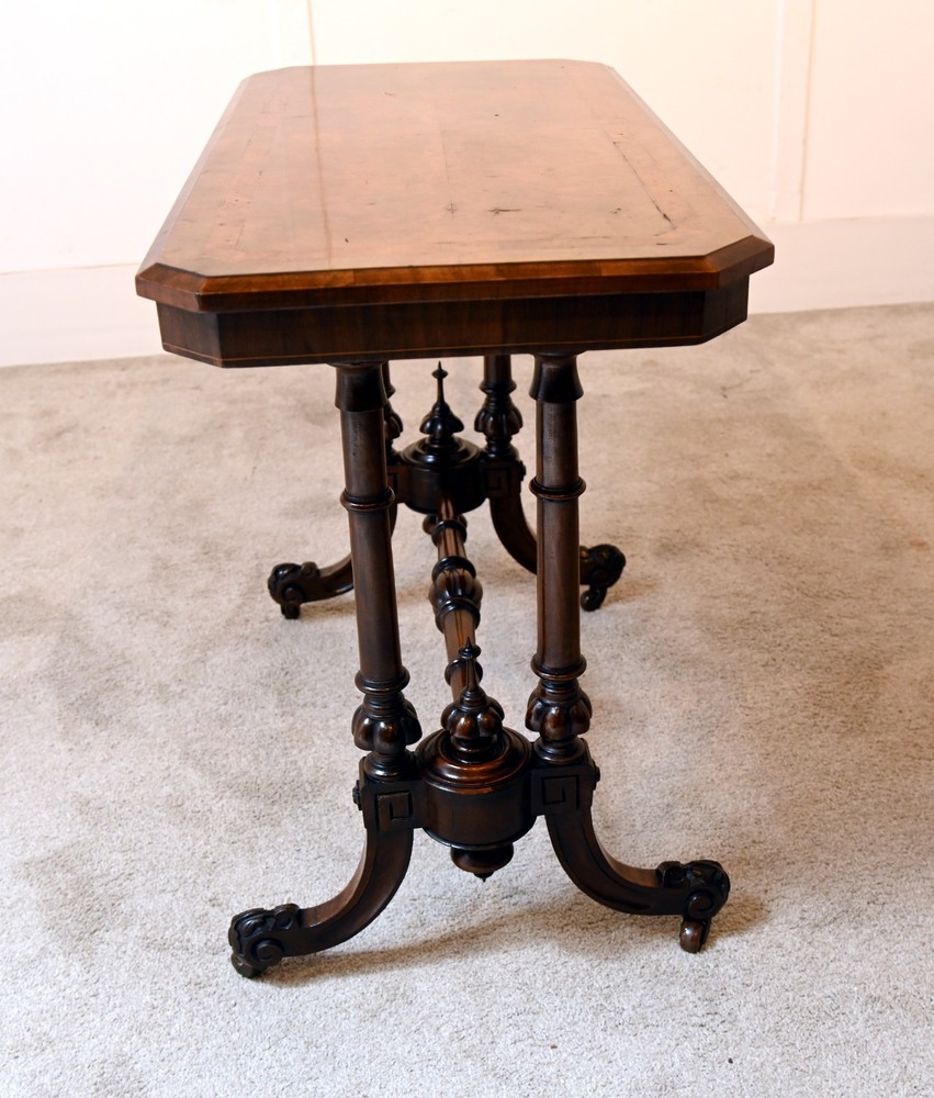 Victorian Writing Table Walnut Antique Side 1880