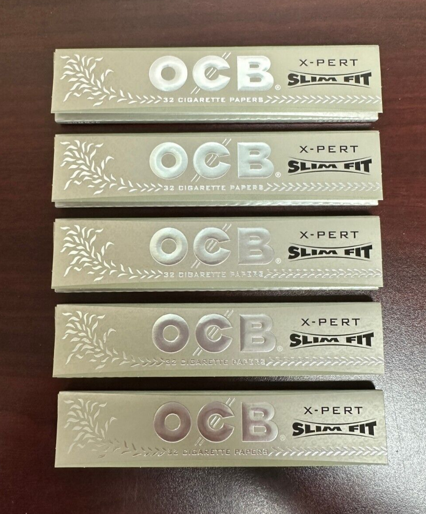 OCB X-PERT SLIM FIT Cigarette Rolling Papers -5 PACKS
