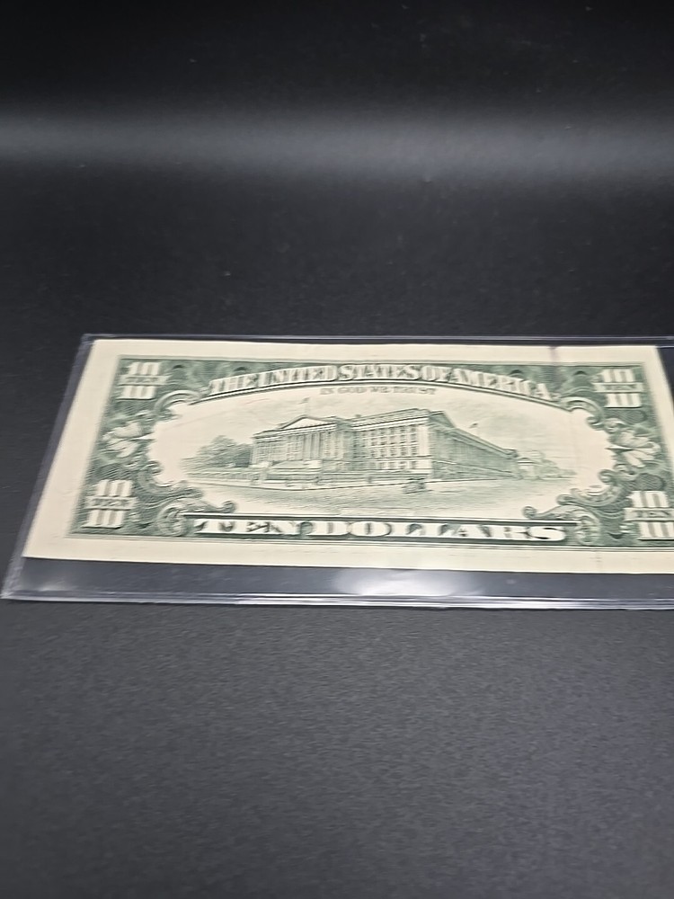 ((Gutter Fold Error)) $10 1990 Federal Reserve Note