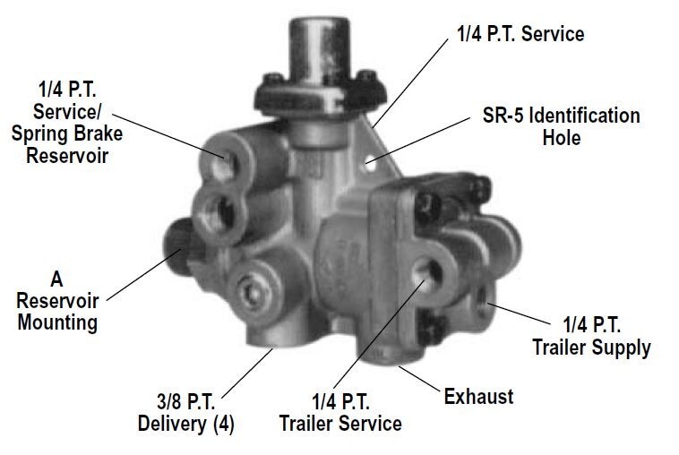 SR-5 Trailer Spring Brake Valve Replaces K035724, H-30176
