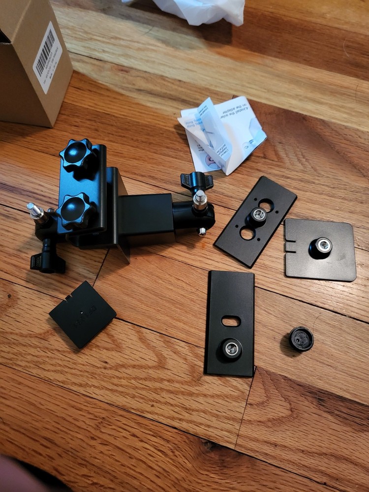 HOLACA 2-in-1 Solar Panel Mount Bracket Adjustable Camera Mount Black Outdoor