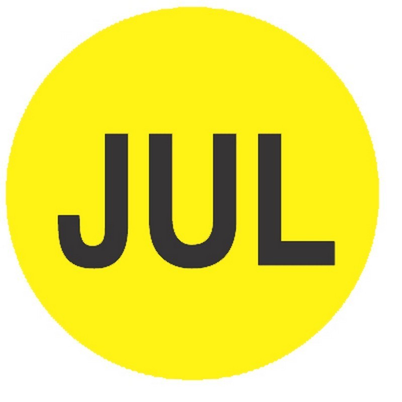 2" Diameter July Circle Labels (500 per Roll)