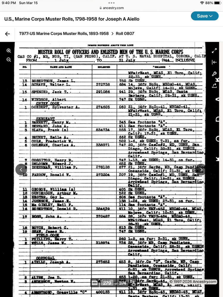 WW2 USMC Marine Dog Tag Paramarine 2nd Parachute Battalion