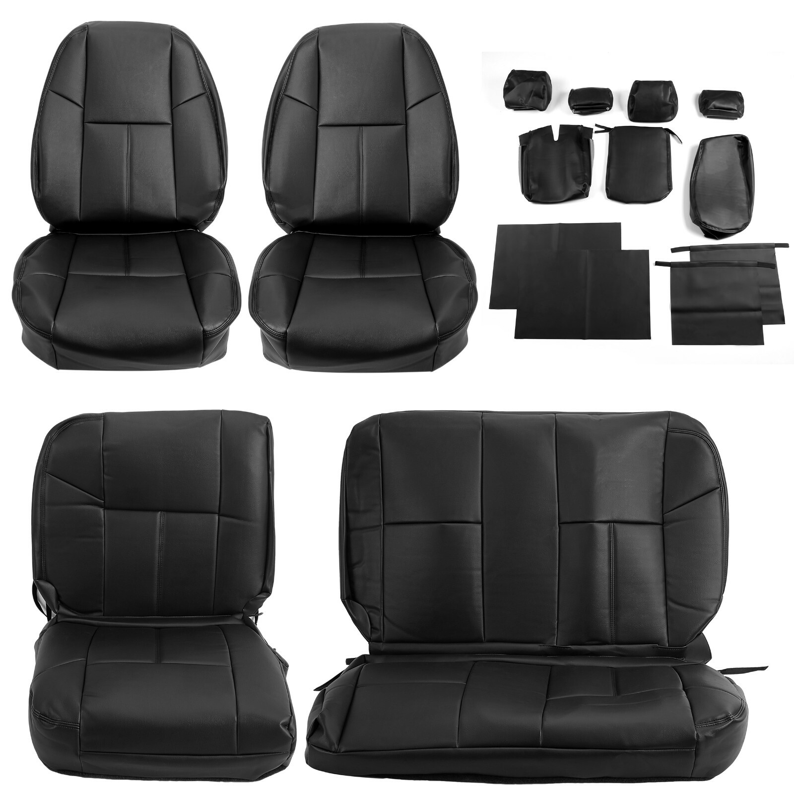 For Chevy Silverado 2007-2013 1500 2500 3500 Extended Cab Seat Covers Full Set