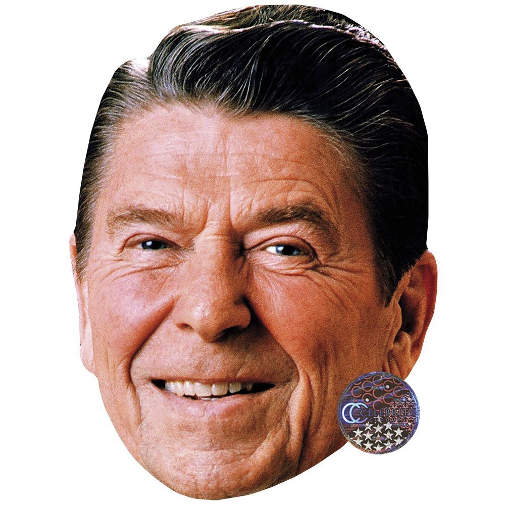 Ronald Reagan Celebrity Mask, Flat Card Face