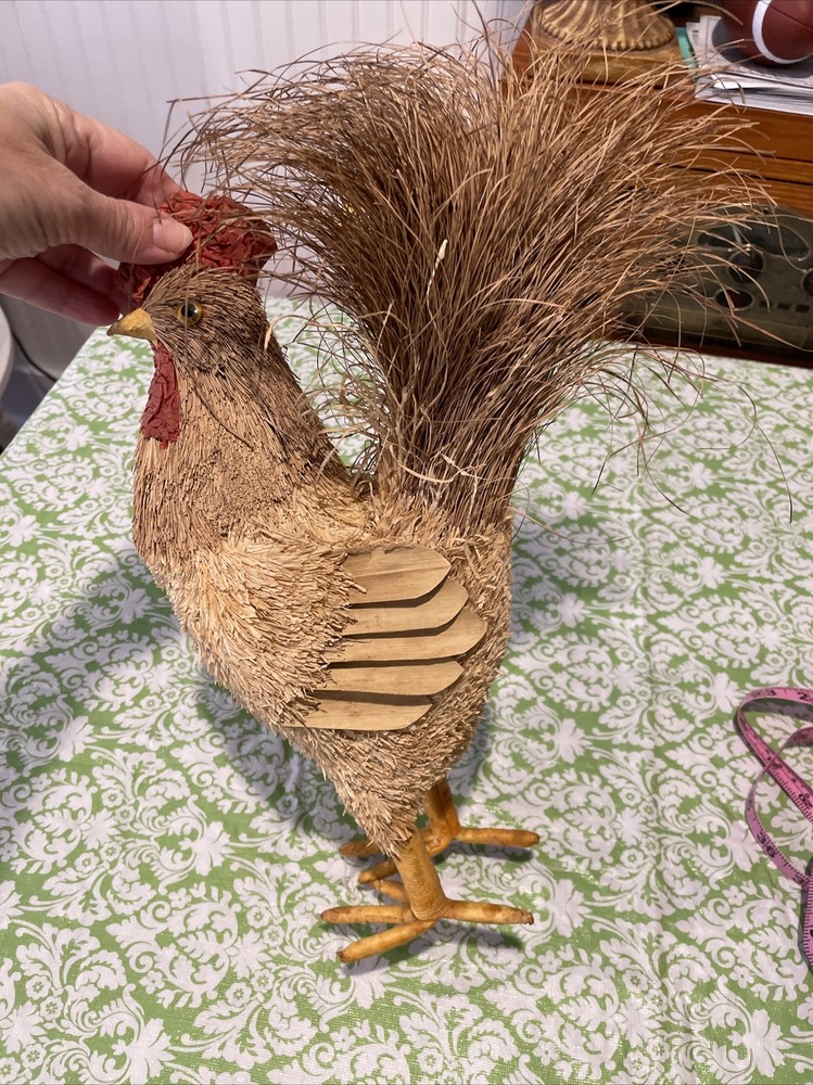 Straw Rooster Figure