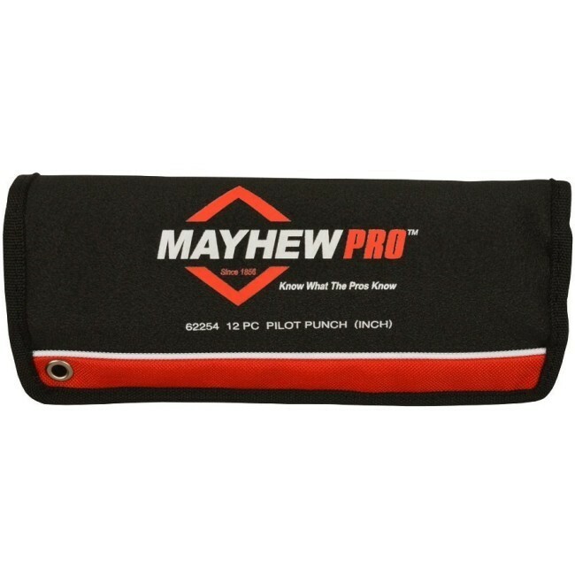 Mayhew Pro 12 Piece Roll Pin Pilot Punch Set