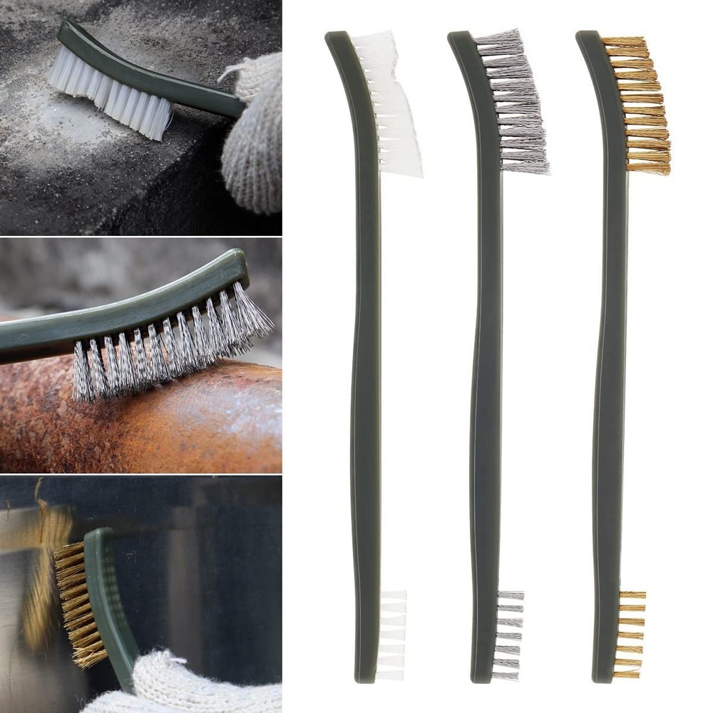 Durable Brass & Nylon Wire Brush Set - Ideal for Cleaning Delicate Surfaces