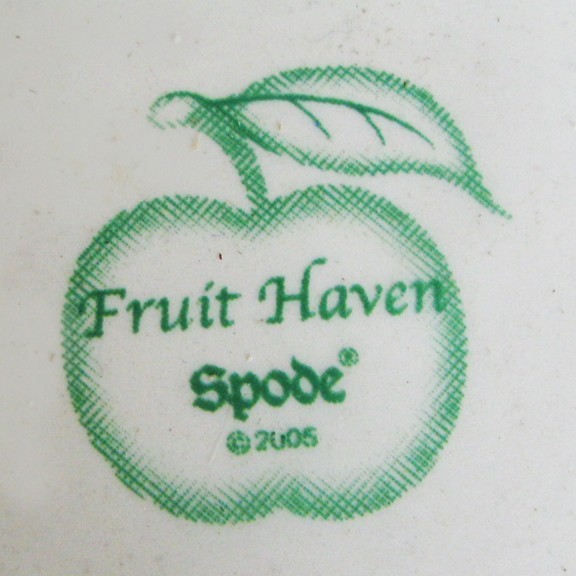 Spode Fruit Haven Liverpool Pitcher Bees Butterfly Fruit, 6.5" Tall Pristine