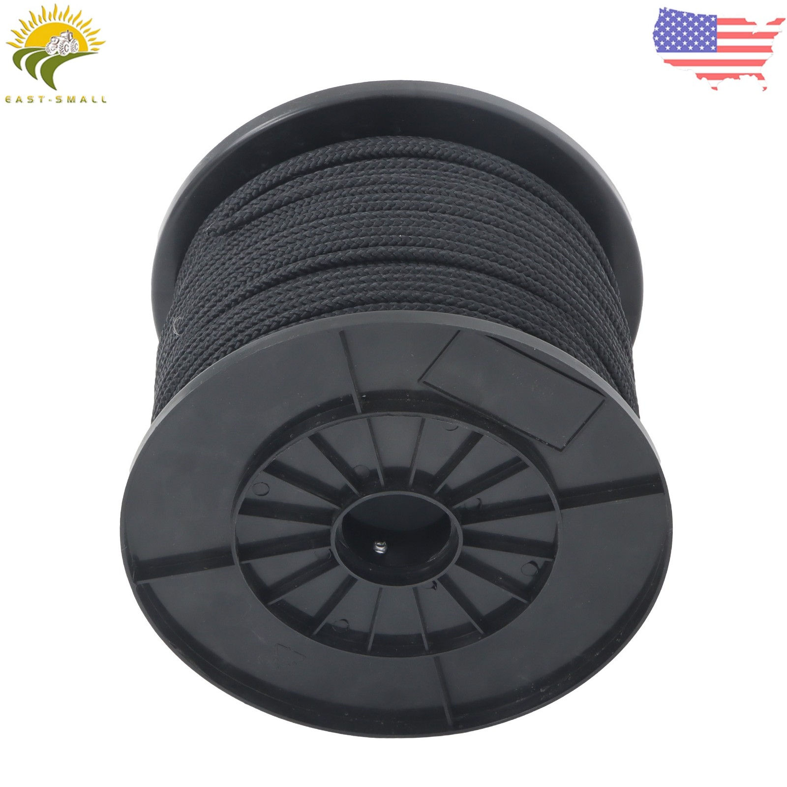 3/16" Black Dacron Polypropylene Rope 500 Ft Spool High UV & Abrasion Resistance
