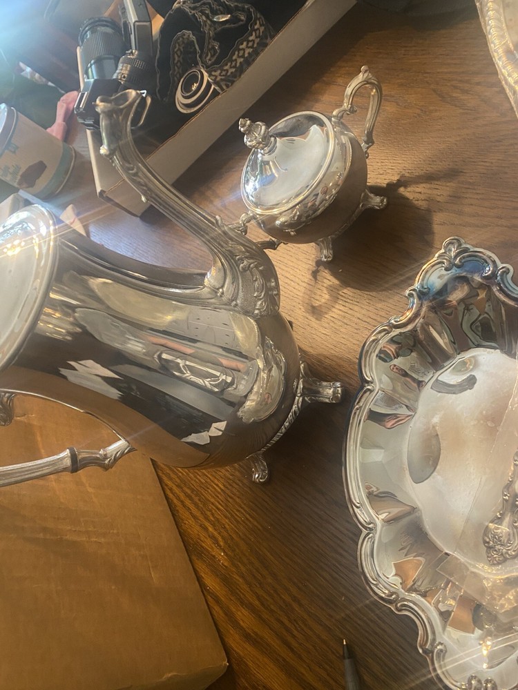 Vintage I S Co. Silverplate Tea Set International Silver Co. Serving Set