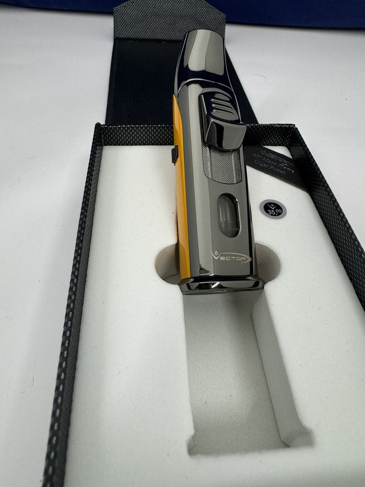 Vector AZTECH - Wind Resistant Large Single Jet Torch Lighter - Yellow - New