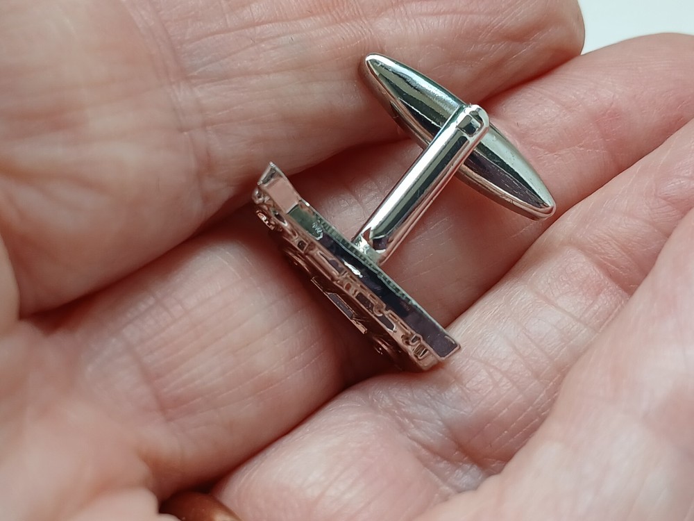 Vintage Style Chrome "Fire Engine" Cufflinks New without Box