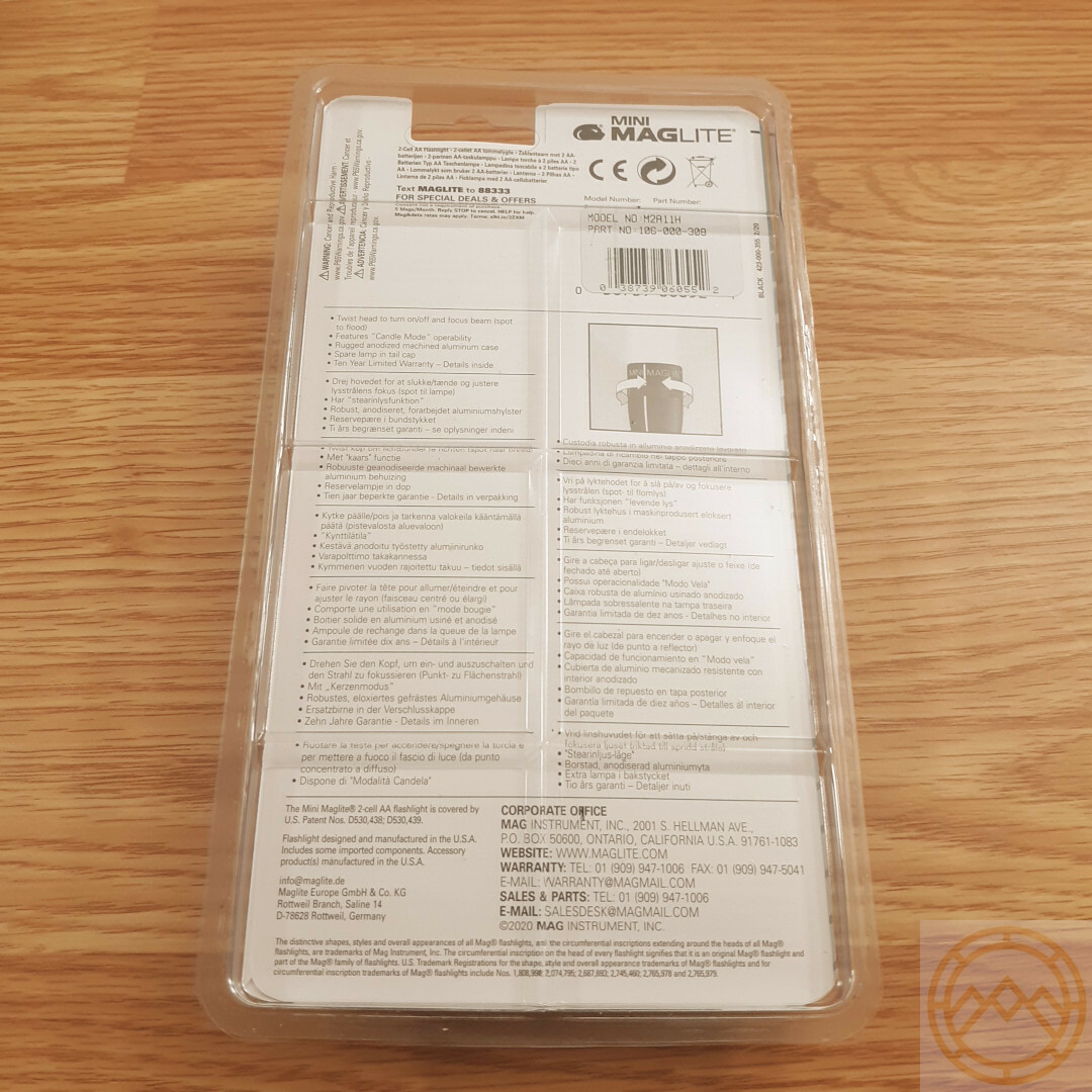Mag-Lite Blue Flashlight Combo Mini Maglite 2 AA Batteries Spot-To-Flood Durable