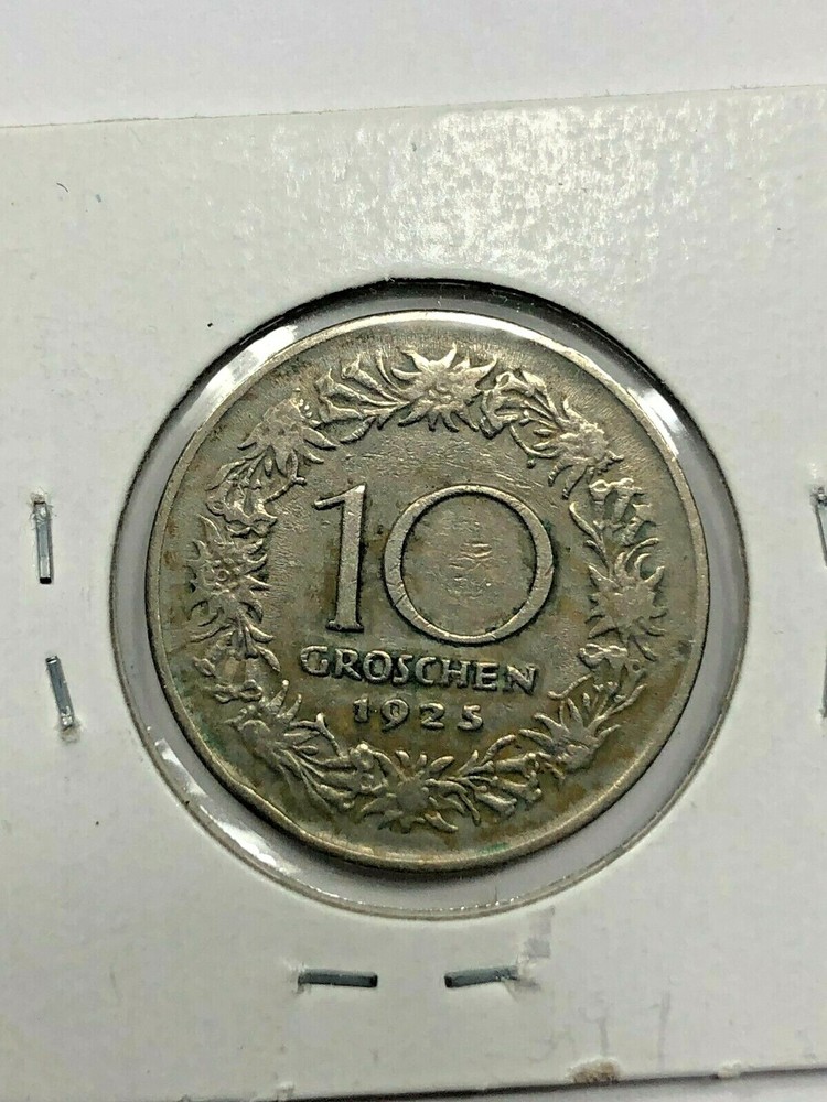 1925 Austria 10 Groschen Foreign Coin #405