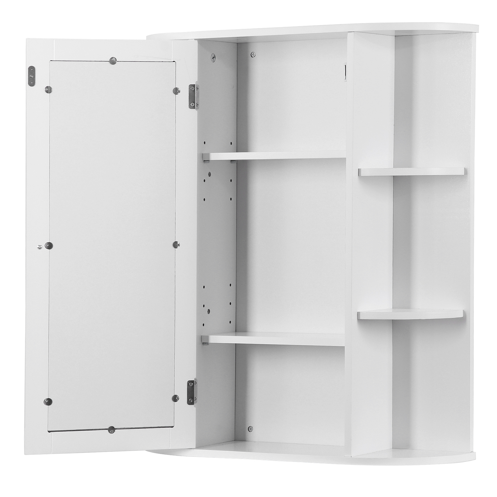 Bathroom Cabinet Single Door Wall Mount Medicine Cabinet with Mirror Shelf