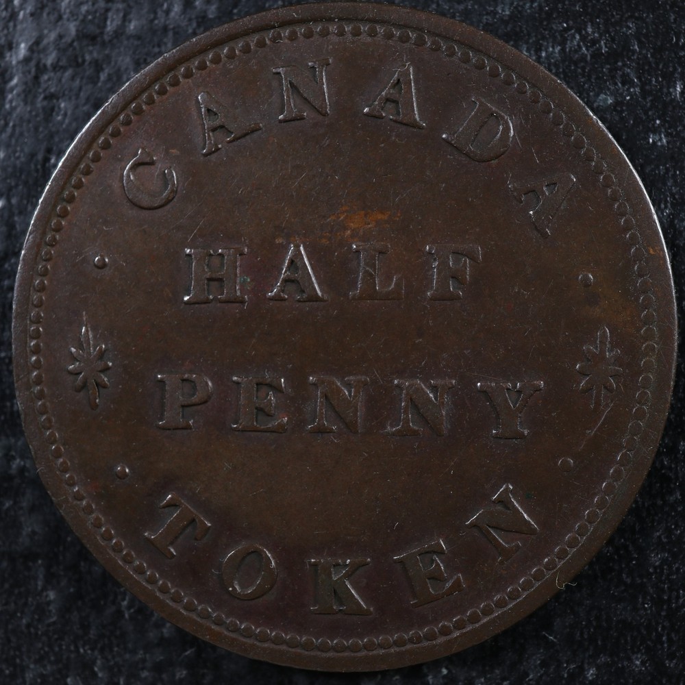 LC-14B Halfpenny token Lower Bas Canada Quebec ship Breton 533